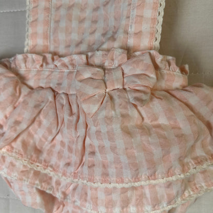 Robe-bloomer rose pâle à carreaux