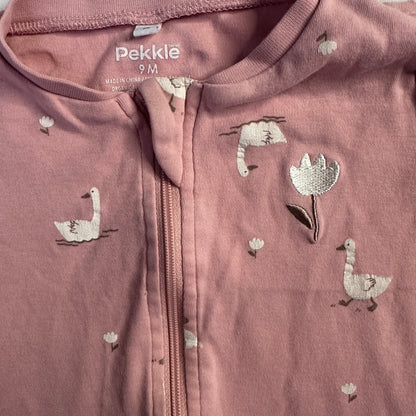 Grenouillère à motifs de cygnes