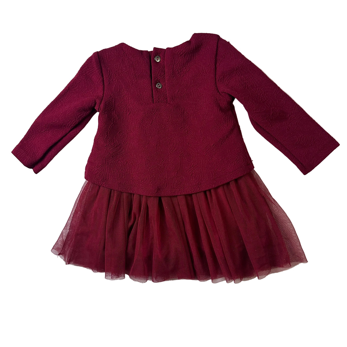 Robe à manches longues avec jupe en tulle et petit nœud