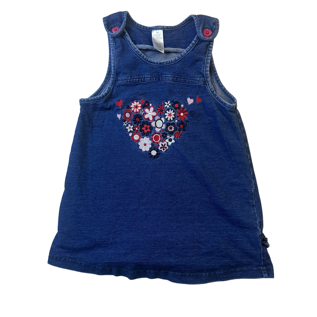 Robe denim avec broderie cœur