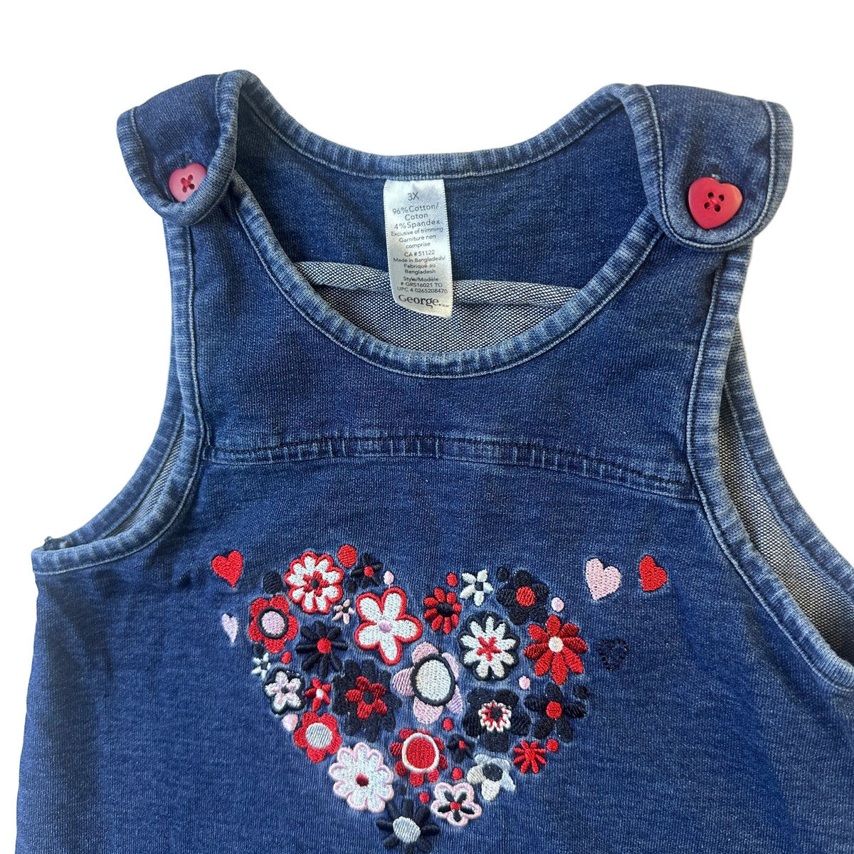 Robe denim avec broderie cœur