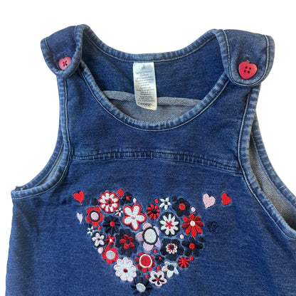 Robe denim avec broderie cœur