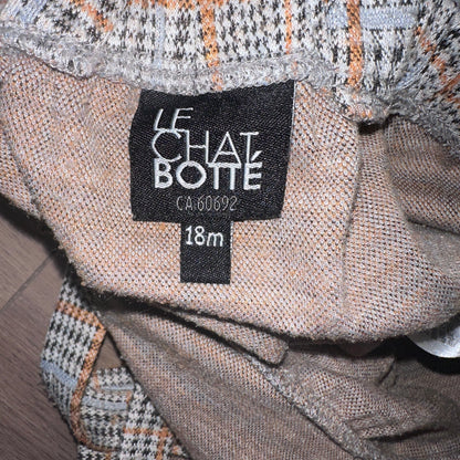 Salopette à carreaux avec poches en forme de chat