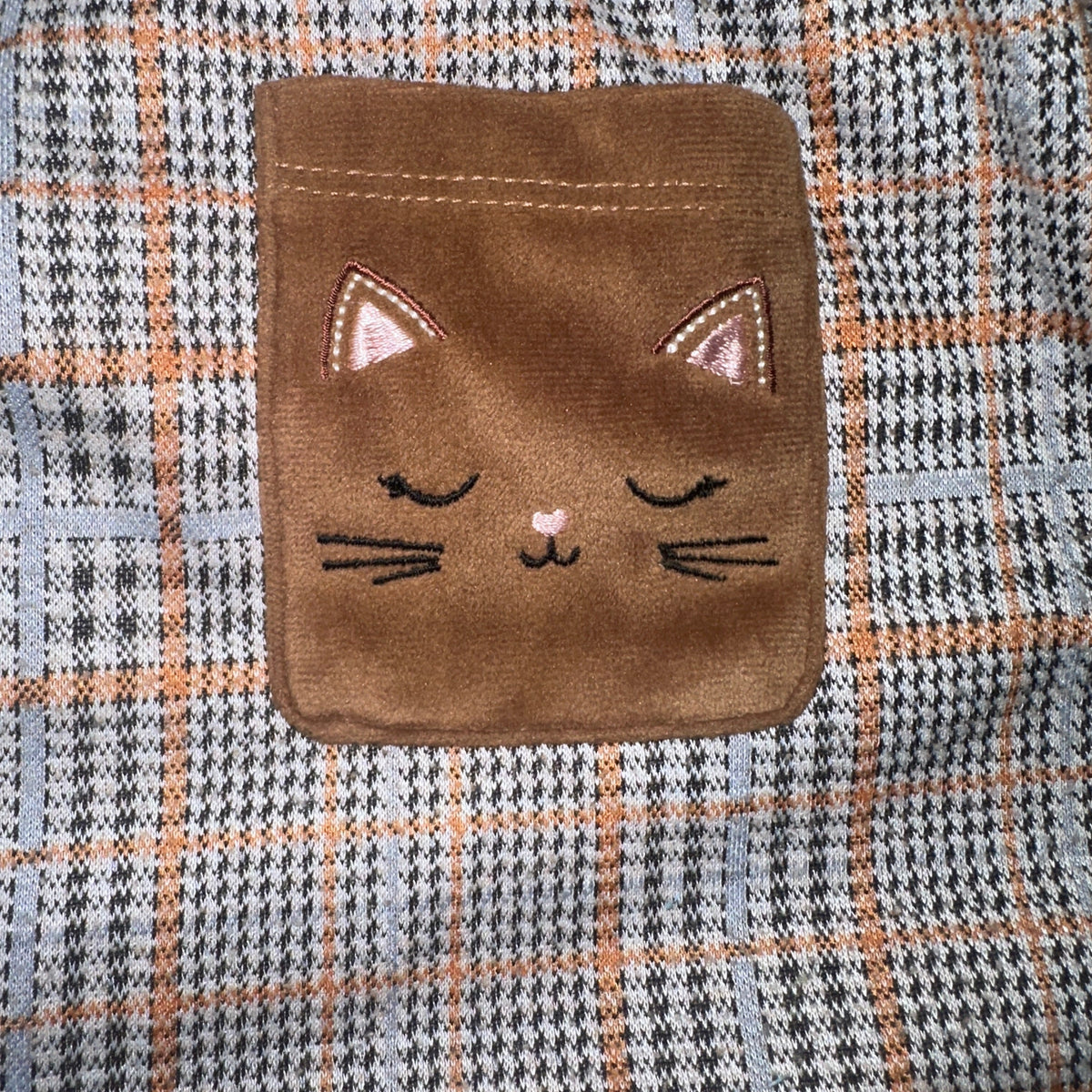 Salopette à carreaux avec poches en forme de chat