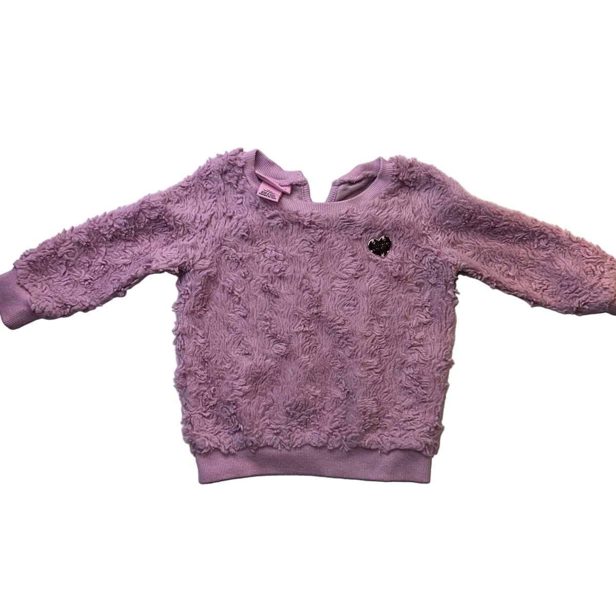 Chandail en peluche à manches longues avec petit cœur décoratif