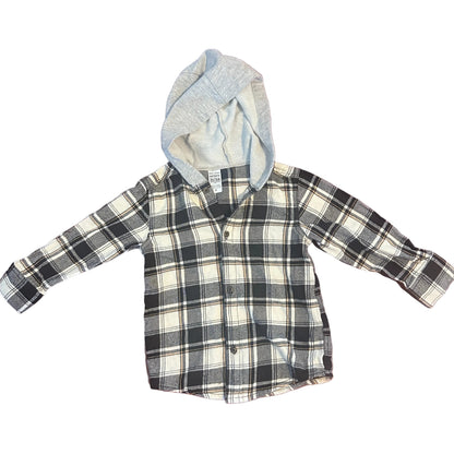 Chemise à carreaux manches longues avec capuchon