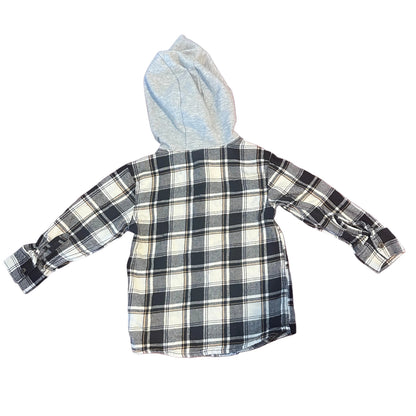 Chemise à carreaux manches longues avec capuchon