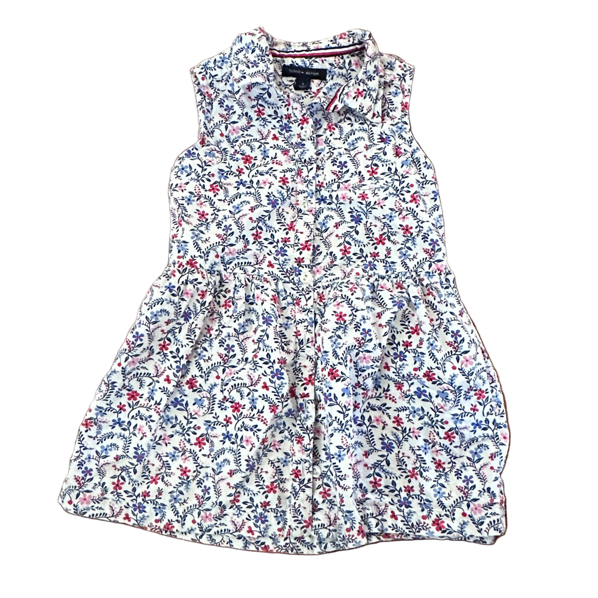 Robe fleurie blanche à manches courtes
