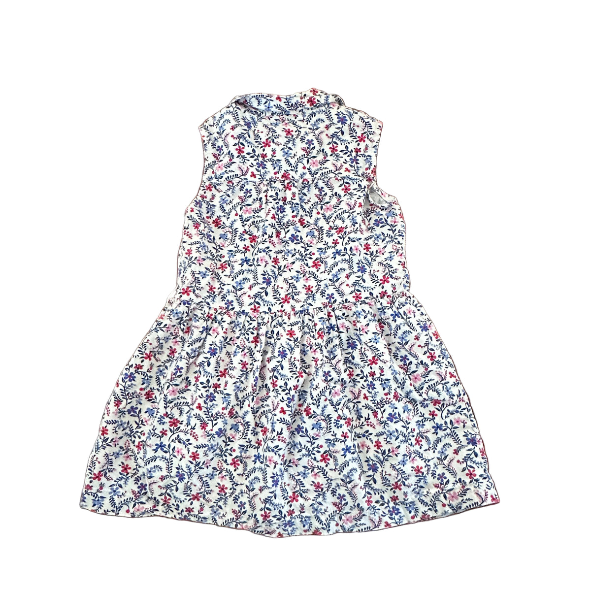Robe fleurie blanche à manches courtes