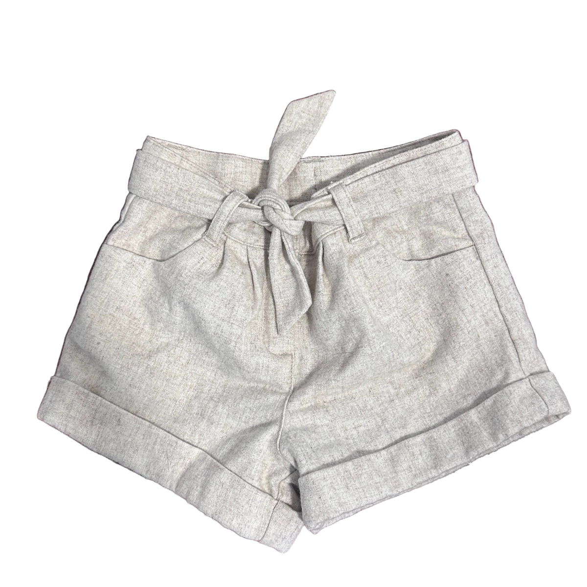 Short beige à taille nouée