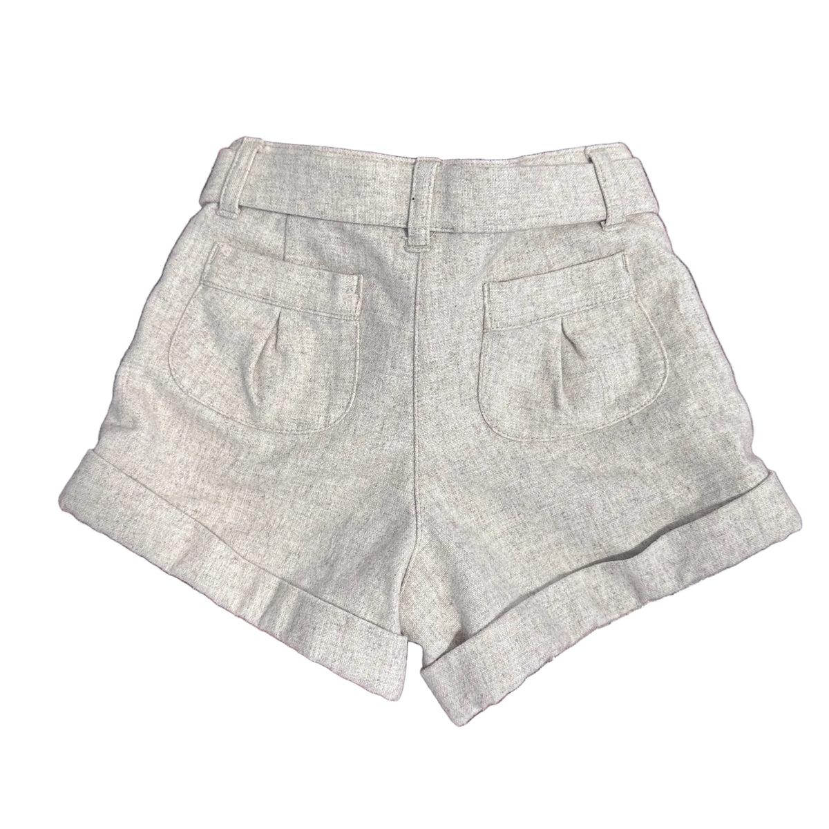 Short beige à taille nouée