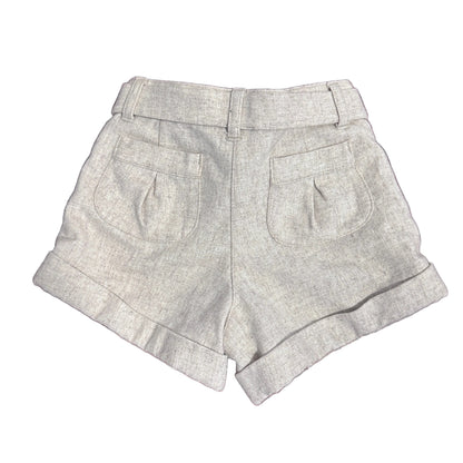 Short beige à taille nouée